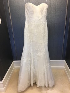 strapless wedding dress with lace overlay