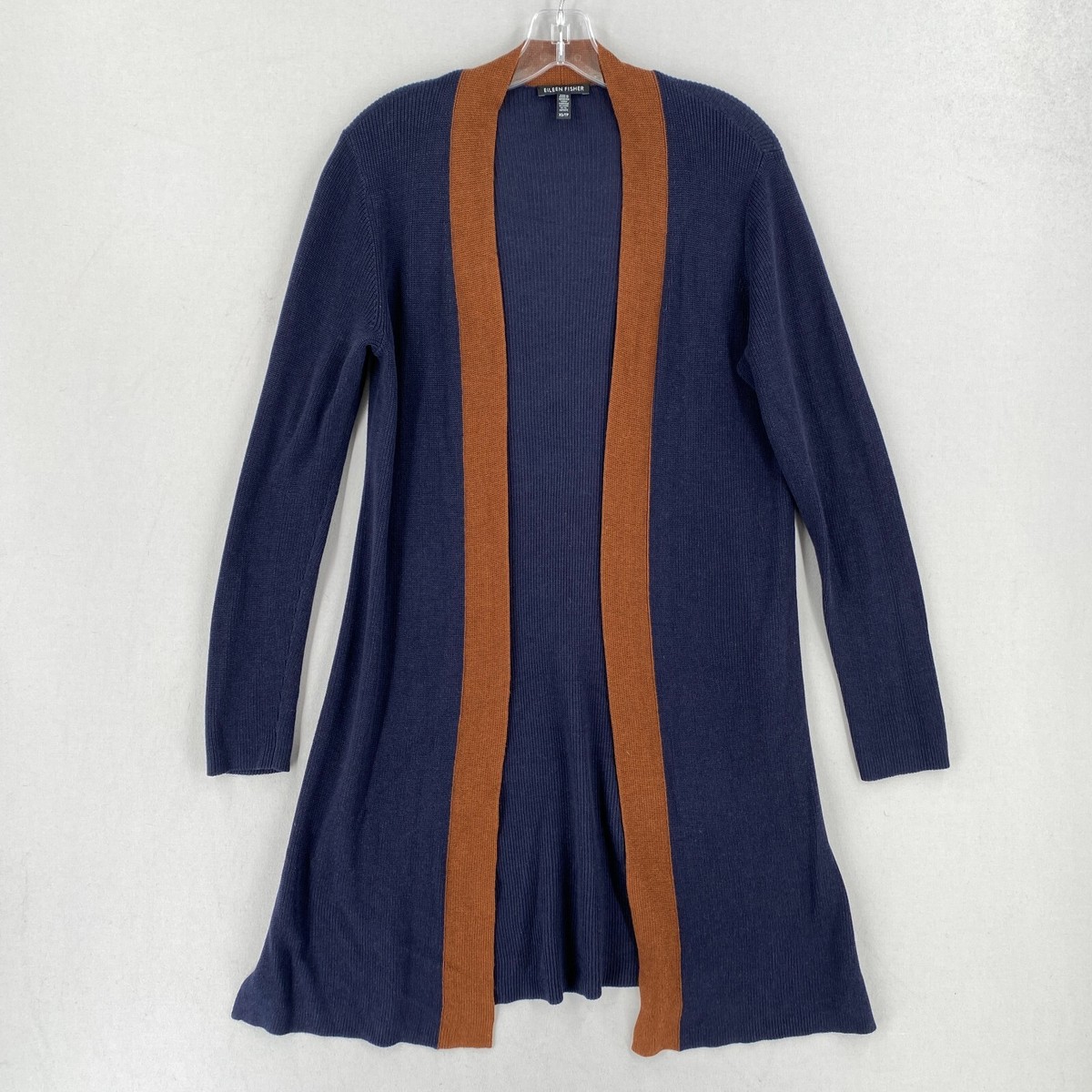 Eileen Fisher Tencel Silk Open Front Duster Cardigan Sweater XS