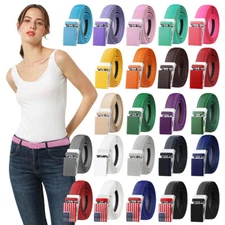 Falari Automatic Buckle Genuine Leather Ratchet Belt for Women Kids Boys Girls 