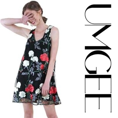 umgee black embroidered dress Ruffle Neck Embroidered Dress main image 1