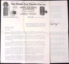1913 The Mears Ear Phone Co & Aurasage New York NY  Letterhead