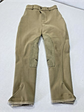 TUFFRIDER CHILDRENS HORSE RIDING PANTS - SIZE CHILD 8 - TAN - RIBBED