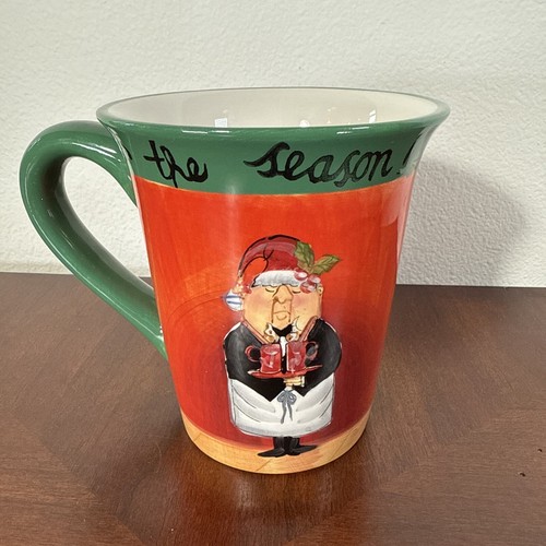 Certified International Tracy Flickinger Tis The Season Set Of 4 Mugs Cups RARE - Picture 13 of 19