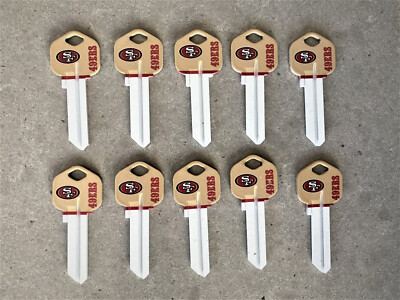 10 NFL49ERS San Francisco Key Blank Kwikset KW1, You Are Getting 10 Key Blanks