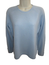 J McLaughlin 100 Cashmere Lighter Blue Crew neck Sweater Size M