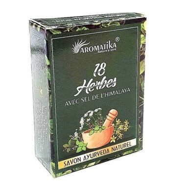 Savon Ayurvédique 18 Herbes Avec Sel De L'Himalaya 125g - Aromatika
