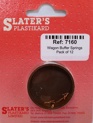 Slaters 7160 - 7 mm Maßstab = Spur 0 - 12 x Wagen Puffer Messingfedern (Ersatzteile) 48