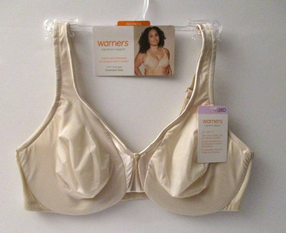 ‪‪❤︎‬ Warners bra signature support satin underwire size 38 D