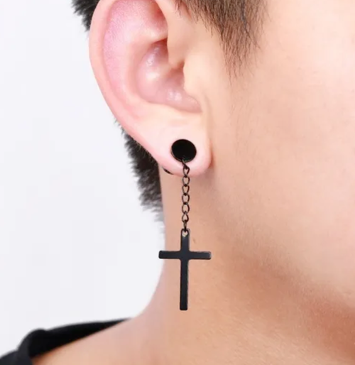国内で当店のみ 666999 - Bleeding cross spikes drop earrings $_57.JPG?set_id=8800005007
