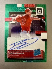 2022 Donruss Optic Reid Detmers 72/88 Green Mojo Prizm Auto Rated Rookie RC SP