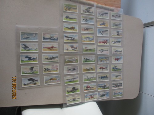 John Player & Sons Aeroplanes Civil 1935 Full Set of 50 Cards in plastic sleeves