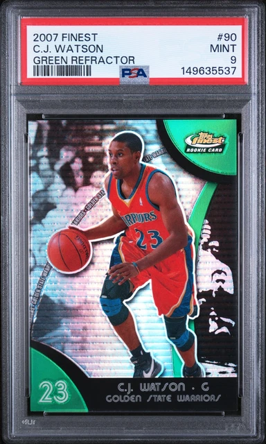 2007 FINEST GREEN REFRACTOR #90 C.J. WATSON 35/149 PSA 9
