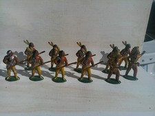 Hahn or Feix, American Indian Warriors lot of 11, 54mm vintage lead, DJ