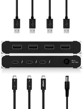 CalDigit Thunderbolt 4 Element Hub - 4X USB4 Ports, USB 3.2 Silver, Black 