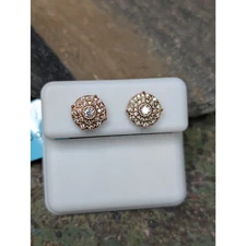 ✨ Sterling Silver Moissanite Halo Stud Earrings – 0.34 CTW – VVSD – Screwbacks