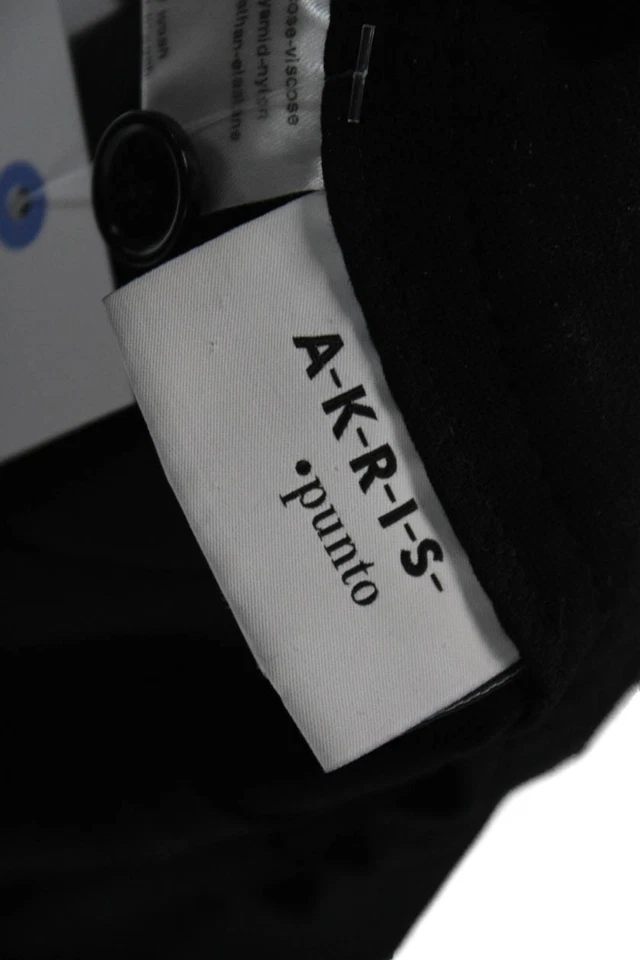 Akris Punto Womens Stretch Mid-Rise Tapered Pants Trousers Black Size 8 - Image 4 of 4