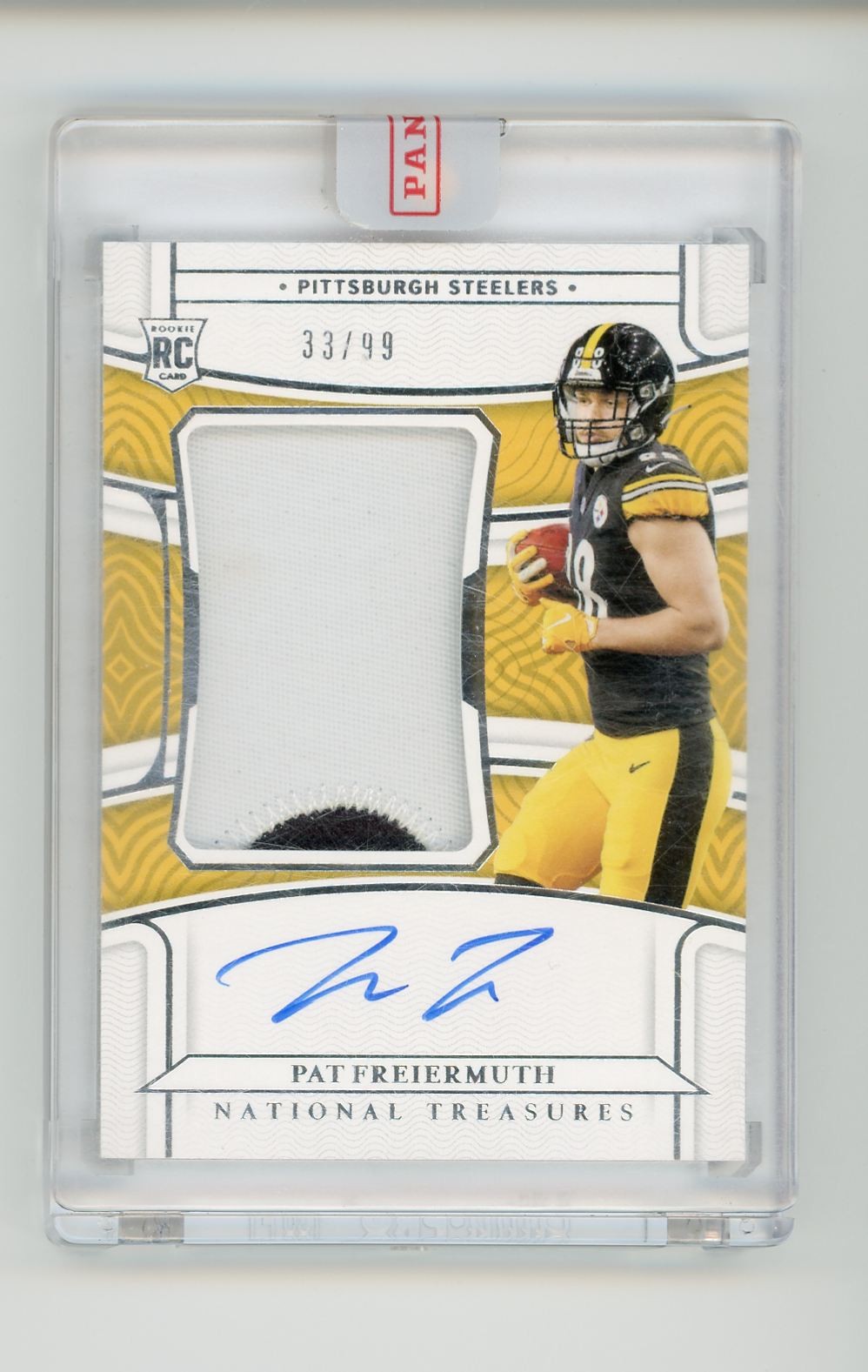 PAT FREIERMUTH 2021 PANINI NATIONAL TREASURES RPA #187 RC 33/99 AUTO PITTSBURGH