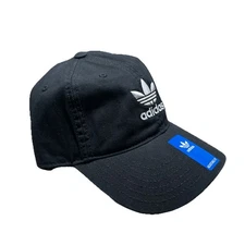 NWT Adidas Originals 975950 Strapback Relaxed Adjustable Cap Black