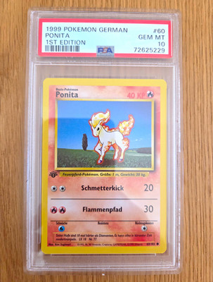Pokemon Ponita 60/102 Base-Set 1. Edition German 1999 PSA 10