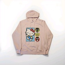 Hello Kitty Graphic Sweater Pink Always Be Kind Pullover Hoodie Sz M 38/40 Cute