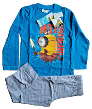 LES MINIONS, 2 piéces  ,manches longues ,coton BIO , 6 ans ou 116 cm  /  V1a21