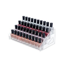 4-Tier Clear Acrylic Nail Polish Organizer, Holds 32-64 Bottles, Multi-Purpos...