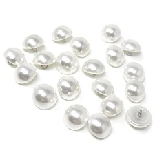 Honbay 20PCS 15mm Dainty Pearl Buttons with Shank Round Buttons Plastic Resin 