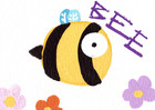 ACEO Acrylic Art Card - Bee Bug - Animals from Memory Collection 2.5x3.5