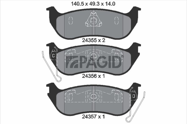 Pagid Bremsbelagsatz Scheibenbremse T1599N FüR Jeep Cherokee Kj Wrangler 2 Tj-image