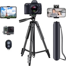 Camera tripod, video camera tripod, up to 158cm long, 3-way head, 5-level NEW