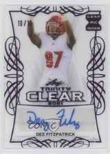2021 Leaf Trinity Clear Auto Purple Foil 10/10 Dez Fitzpatrick #CA-DF1 Auto 0c3