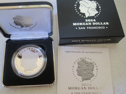 2024 S Proof Morgan Silver Dollar with COA and OGP
