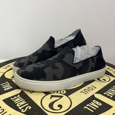 Rothy  s The Original Slip On Sneaker Grey Camo Knit Casual Flat Women  s Size 7.5