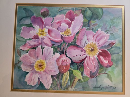 Watercolor Painting By Evelyn Phillips Flowers 19"x23" Mesa Art League - Picture 1 of 6