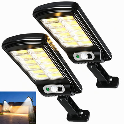 1/2PCS Outdoor Solar Wall Light 120 LED Motion Sensor Bright Flood Street Lamp