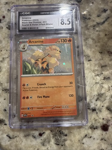 Pokemon 2023 Arcanine Black Star Promos -011 Scarlet & Violet 3-pack Blister 8.5