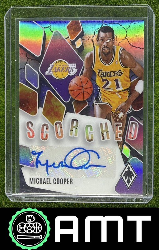 Michael Cooper 2023-24 Panini Phoenix 13/99 Scorched Auto Lakers