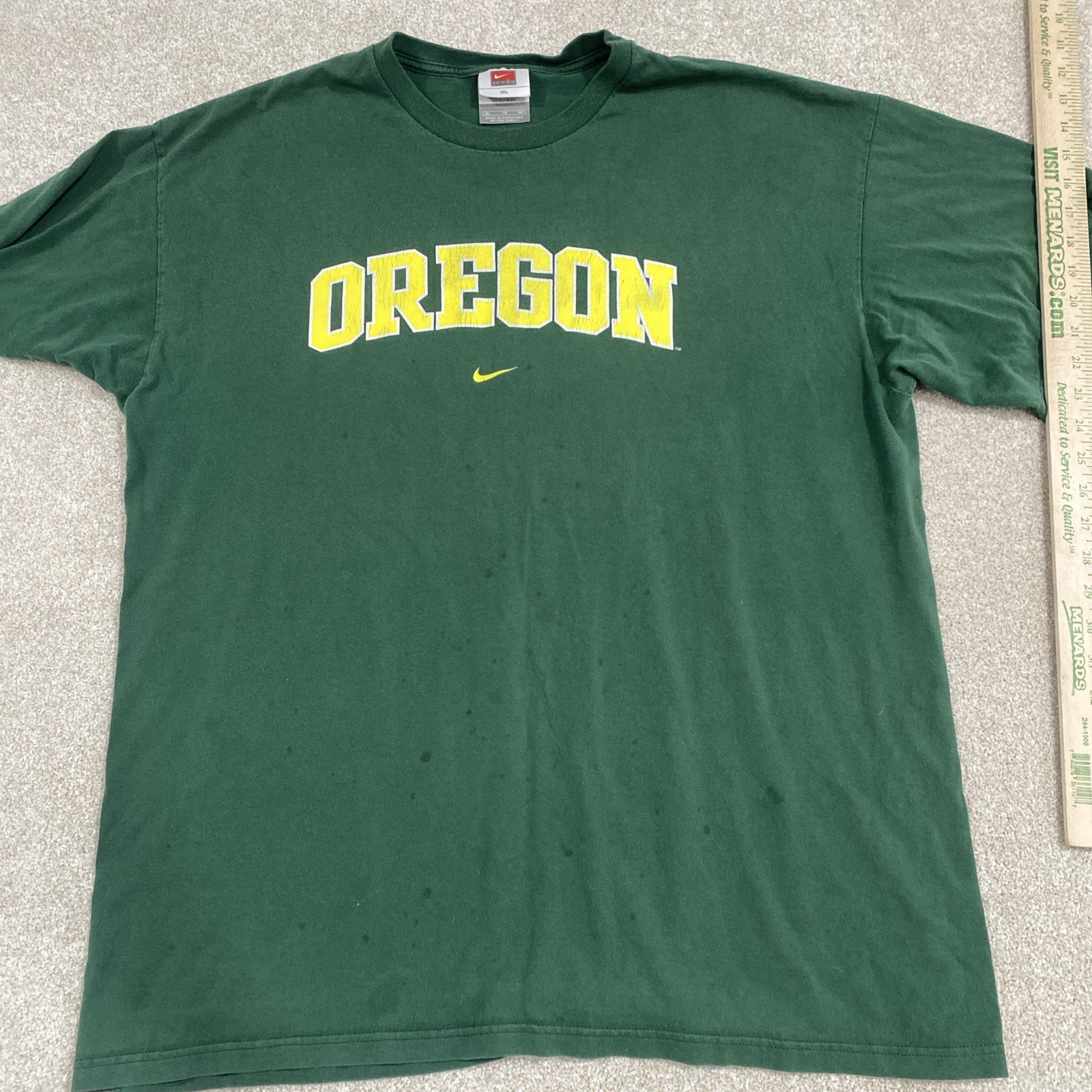 Oregon Ducks Nike Men’s XL Green Vintage 1990 Short Sleeve Shirt Tee