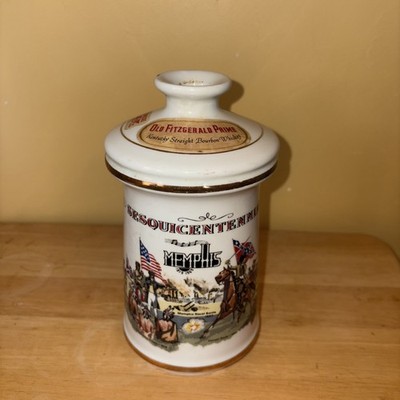 1969 Vintage Sesquicentennial Memphis Old Fitzgerald Porcelain Whiskey Decanter