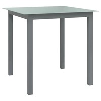 Gartentisch Hellgrau 80X80X74 Cm Aluminium Und Glas