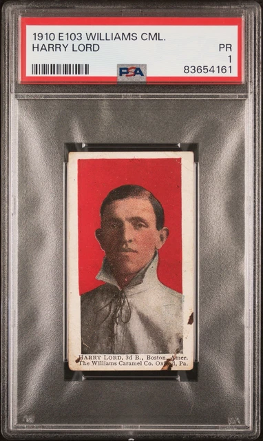 1910 E103 Williams Caramel Harry Lord PSA 1 Boston Americans Pop 1, 8 higher