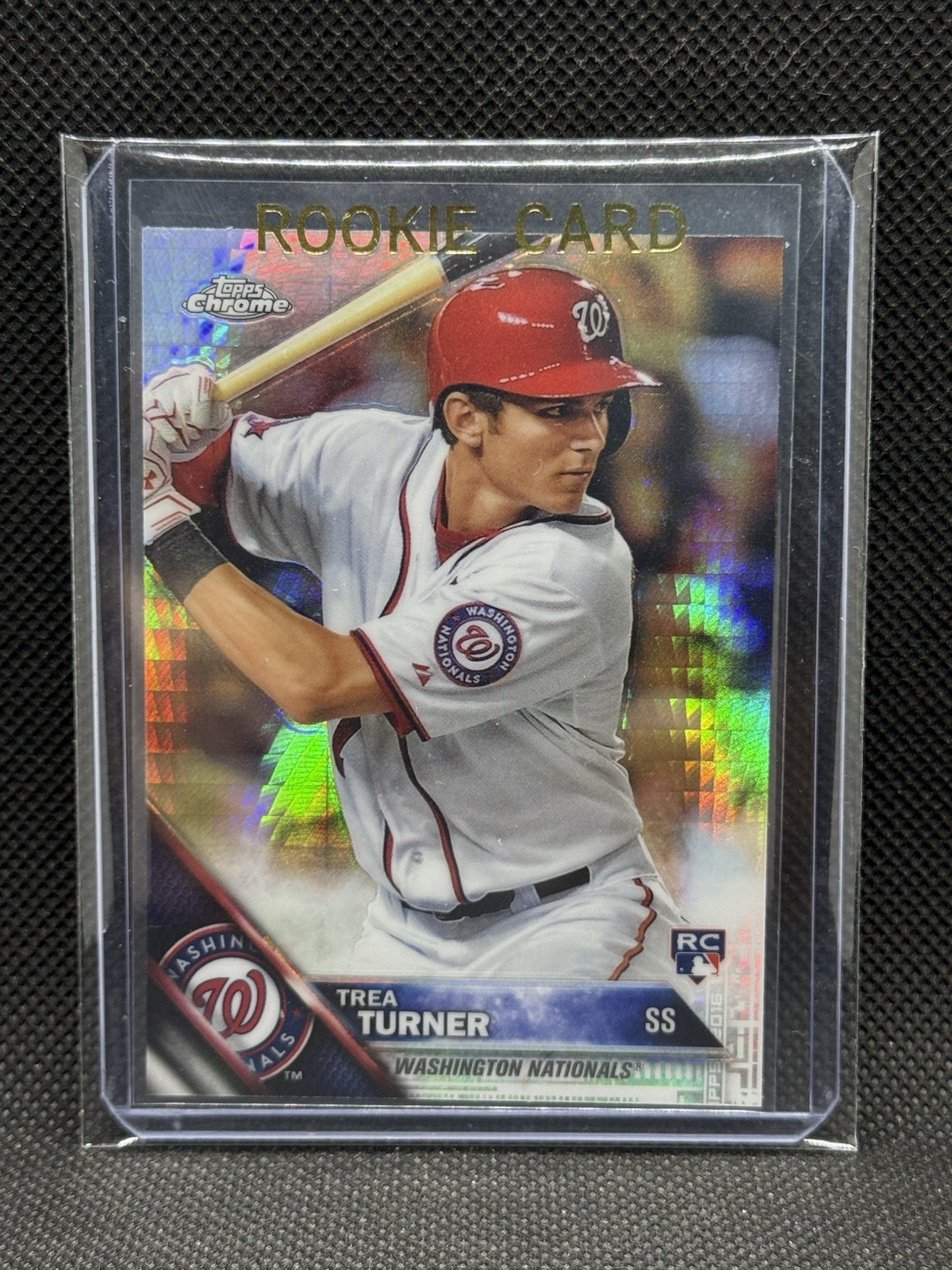 2016 Topps Chrome TREA TURNER Prism Rookie Washington Nationals RC SP