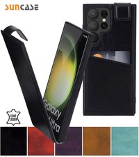 Suncase Hülle Flip Tasche Handy Echt Leder Case für Samsung Galaxy S26 Ultra