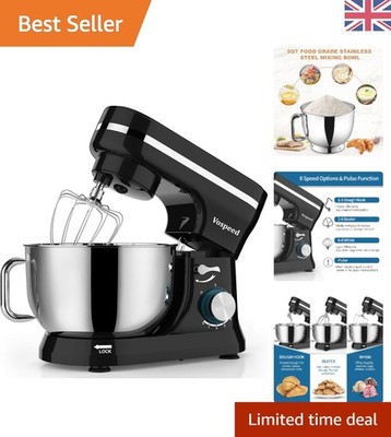 Luxus 5QT Standmixer, 1000W mit 8 Geschwindigkeiten & Neigekopf - Schwarz Elegance