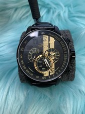 Invicta S1 Rally Race Men's 48mm Black/Gold Leather Chrono Watch 19289 42350-2