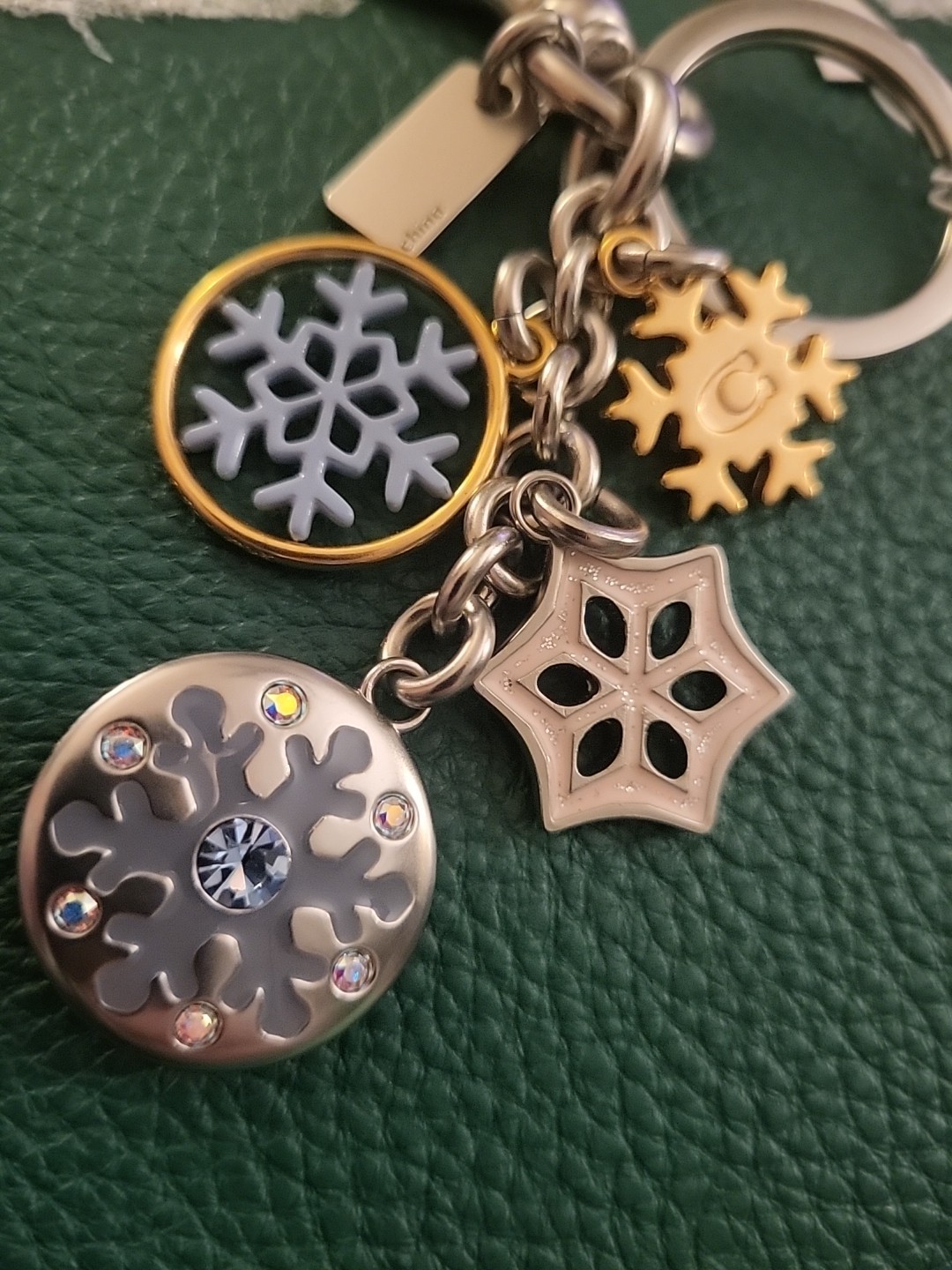Coach Winter Snowflakes Keychain Charm