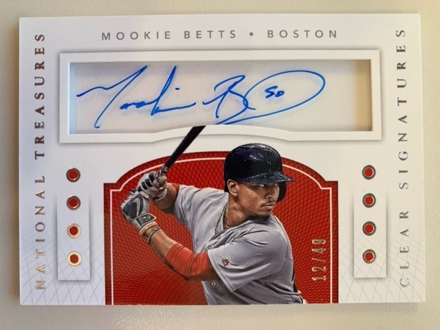 Mookie Betts Auto /49 2016 National Treasures Baseball Clear Signatures Boston