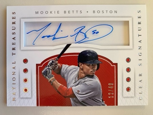 Mookie Betts Auto /49 2016 National Treasures Baseball Clear Signatures Boston