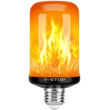 Flame Light Bulbs, Fire Light Bulb with Flickering Flame Effect, 4 Modes Hall...