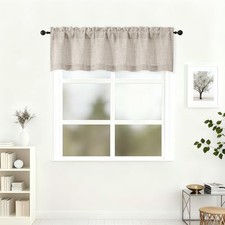 Valance for Window 14 Inch Length, Light 60"W x 14"L Pack of 1 Linen